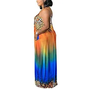 BFFBABY Plus Size Striped Maxi Dress with Pockets
