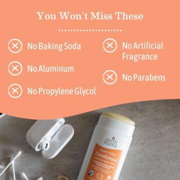 Earth Mama Bright Citrus Deodorant | Safe for Sensitive Skin, Pregnancy and Breastfeeding, Contains Organic Grapefruit and Calendula, No Baking Soda or Aluminum, 2.65-Ounce (2-Pack)