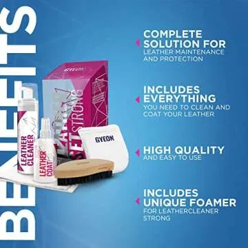 Gyeon Leather Set Strong - All in One Car Leather Cleaner and Coating Kit - Deep Clean and Protect Y...
