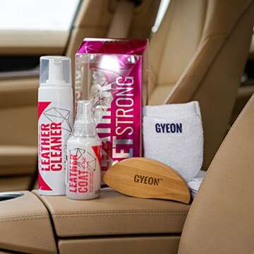 Gyeon Leather Set Strong - All in One Car Leather Cleaner and Coating Kit - Deep Clean and Protect Your Cars Leather Interior and Seats - Automotive Leather Protection