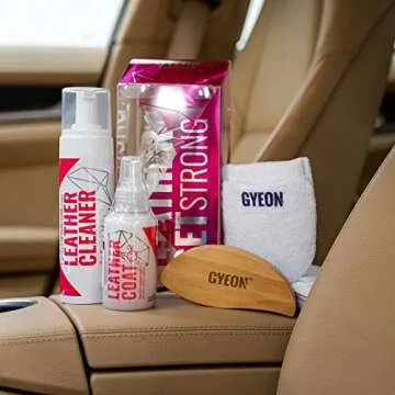 Gyeon Leather Set Strong - All in One Car Leather Cleaner and Coating Kit - Deep Clean and Protect Your Cars Leather Interior and Seats - Automotive Leather Protection