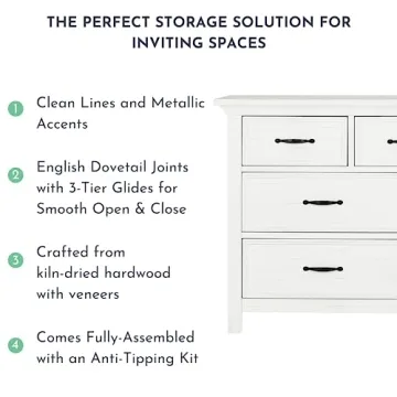 Evolur Belmar Double Dresser - Stylish Wooden Storage