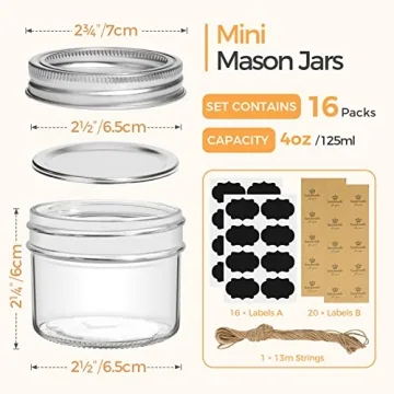 Shop omSaf Mini Mason Jars 4oz - Versatile & Charming
