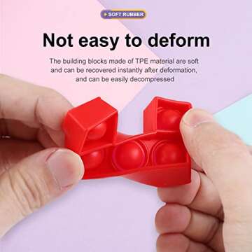 Pop Push it Poppers Fidget Toy Building Block Stacking Games Jigsaw Puzzle Bubble Dots Stack Cube Challenge Sensory Toys for Kids and Elderly