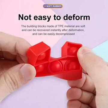 Pop Push it Poppers Fidget Toy Building Block Stacking Games Jigsaw Puzzle Bubble Dots Stack Cube Challenge Sensory Toys for Kids and Elderly
