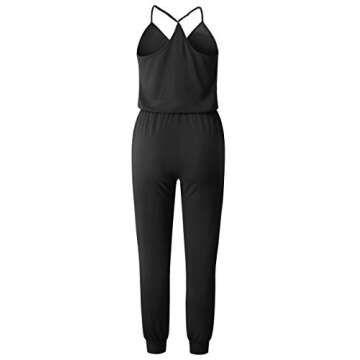 Stylish ECOWISH V Neck Spaghetti Strap Jumpsuit