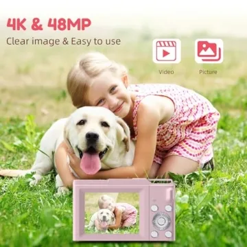 Krlun Digital Camera - FHD 4K Compact Point and Shoot for Kids
