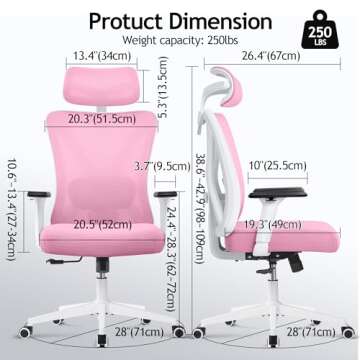 KERDOM Ergonomic Office Chair – Stylish Comfort for Home and Office