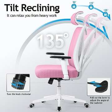 KERDOM Ergonomic Office Chair – Comfortable Mesh Design