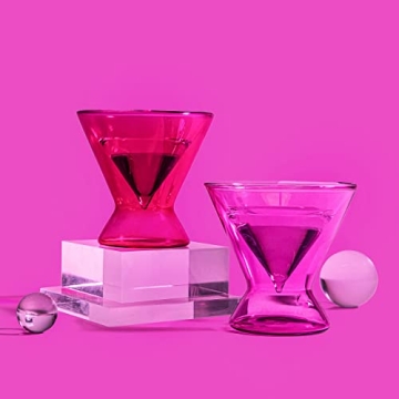 Barbie Stemless Martini Glass Set - Double Walled Insulation