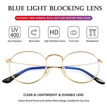 AIEYEZO Round Blue Light Blocking Glasses - Stylish Protection