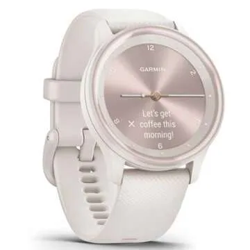 Garmin vivomove Sport, Hybrid Smartwatch, Health and Wellness Features, Touchscreen, White