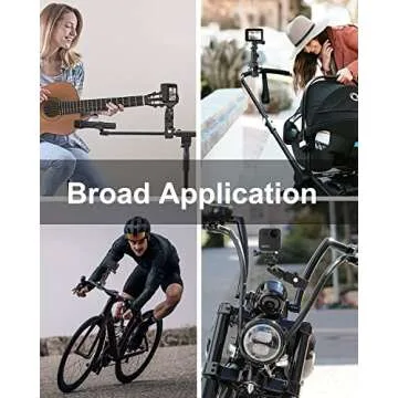 EXSHOW Camera Motorcycle Mount for Gopro, 360 Rotation Metal Action Camera Clamp Holder with 1/4-20 Thread for Moto Bike Bicycle Handlebar, for GoPro Hero 9 8 7 6 5 4 Black, SJCAM, Canon, DSLR etc