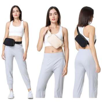 VOROLO Fanny Pack For Women And Men Crossbody Bag Belt Bag with Adjustable Strap Easter Gifts Off White