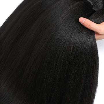 Pre-stretched Braiding Hair Easy Braid Professional Itch Free Synthetic Fiber Corchet Braids Yaki Texture Hair Extensions 6 packs Braid Hair 22 Inch (#1B)