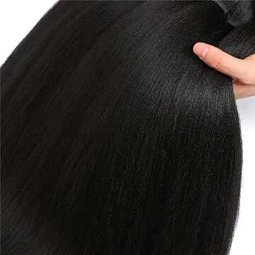 Pre-stretched Braiding Hair Easy Braid Professional Itch Free Synthetic Fiber Corchet Braids Yaki Texture Hair Extensions 6 packs Braid Hair 22 Inch (#1B)