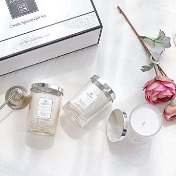Aronica Baby Shower Gifts for Games Winners, Host Gifts for Family, Aesthetic Candle Set, Thank You Gifts for Women, Soy Candles, Housewarming Gifts, Spa Gift Baskets, Christmas Gift for Woman