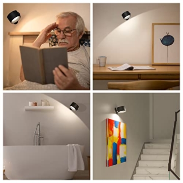 Deyagoo Rechargeable LED Wall Sconce with Magnetic 360° Rotation