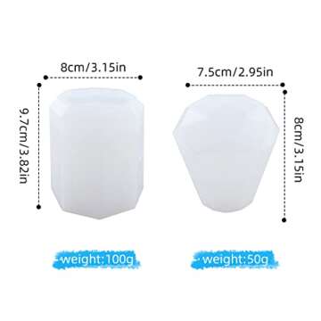 Voyyphixa 2 Pcs Silicone Resin Molds for DIY Crafts