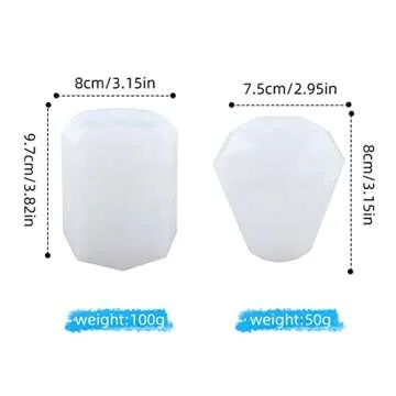 Voyyphixa 2 Pcs Silicone Resin Molds for DIY Crafts