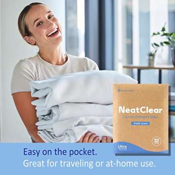 NeatClear Eco-Friendly Laundry Detergent Sheets – 32 Loads of Fresh Linen Scent