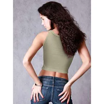 3 Pieces Women Basic Crop Tank Tops Racerback Crop Tank for Women Sleeveless Sports Workout Tops Cotton Sports Lady Girls