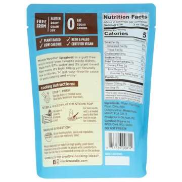 MIRACLE NOODLE Organic Ready To Eat Spaghetti Style Noodle, 7 OZ