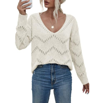 EVALESS Sweaters for Women Crochet Tops Summer Sweater Women Fashion 2024 Buisness Casual Clothes Lo...