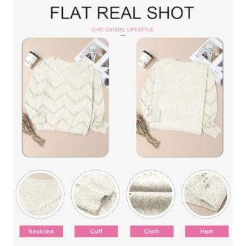 Stylish EVALESS Women's Crochet Sweater Top for Fall 2024