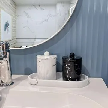 Elegant Bathroom Vanity Tray with Qtip Holders