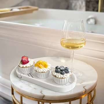 Elegant Bathroom Vanity Tray with Qtip Holders