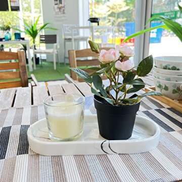 Elegant Bathroom Vanity Tray with Qtip Holders