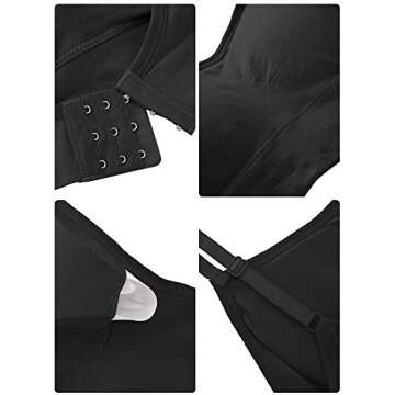 4 Pieces Neck Bralettes Wireless Cami Bra Tank Top Bra Sports Bra for Women Girls (Black, Brown, Army Green, White,Small)