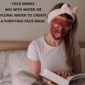 mGanna 100% Natural Moroccan Red Clay Powder for Anti-Ageing & Skin firming, Hair Masks, Scrubs, Creams and Soap Making 0.5 LBS / 227 GMS