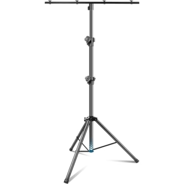 GZGDLJQ DJ Light Stand, T-Bar Tripod Stage Lights Stand Portable and Adjustable 49-114 Inch Heavy Du...