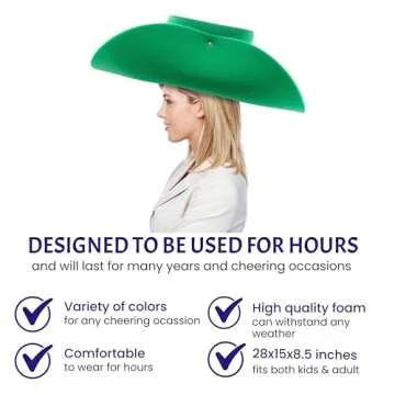 FUNSTITUTION Cowboy Hat, Giant Foam Cowboy Hat - Oversized Hat - Silly, Crazy and Funny Hats for Adults and Kids - Huge Hat - Yellow Hat