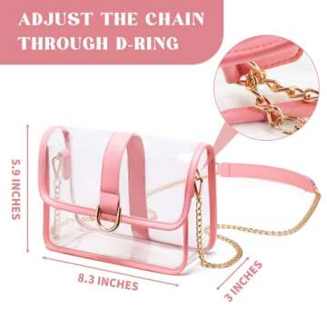 Vorspack Clear Purse - Pink Crossbody Bag Perfect for Concerts & Events