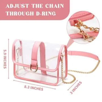 Vorspack Clear Purse - Pink Crossbody Bag Perfect for Concerts & Events