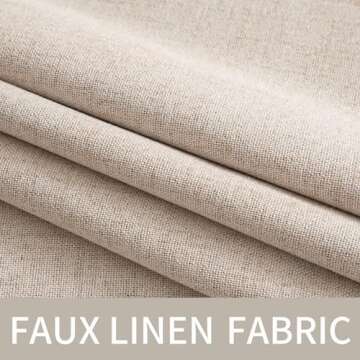 MIULEE 100% Blackout Linen Textured Curtains for Bedroom Solid Thermal Insulated Natural Beige Grommet Room Darkening Curtains & Drapes Luxury Decor for Living Room Nursery 52 x 84 Inch (2 Panels)