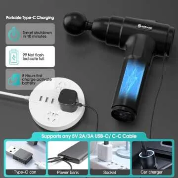 AERLANG Massage Gun Deep Tissue,Electric Muscle Back Massage Gun, Neck Massager for Pain Relief, Percussion Massager with 6 Massages Heads & 20 Speed Back Massager Gun,Birthday Gifts for Men Women