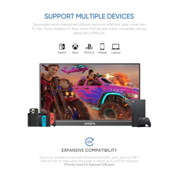 ARZOPA 16.1'' 144Hz Gaming Monitor for Gamers