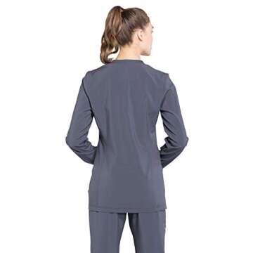Infinity Cherokee Zip Front Womens Scrub Jacket 4-Way Stretch with Superior Performance and Comfort ...