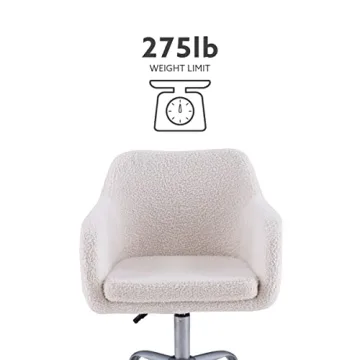 Stylish Linon Brooklyn Sherpa Office Chair in Ivory