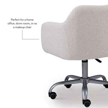 Stylish Linon Brooklyn Sherpa Office Chair in Ivory