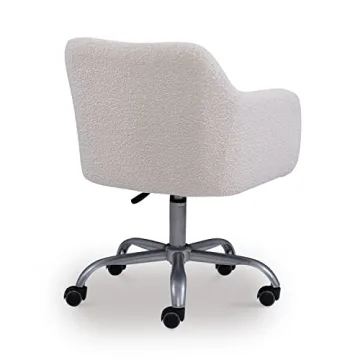 Stylish Linon Brooklyn Sherpa Office Chair in Ivory