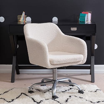 Stylish Linon Brooklyn Sherpa Office Chair in Ivory