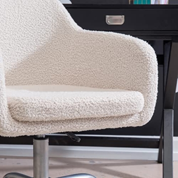 Stylish Linon Brooklyn Sherpa Office Chair in Ivory