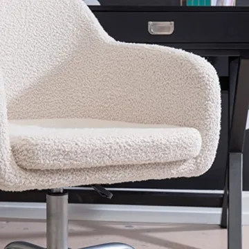 Stylish Linon Brooklyn Sherpa Office Chair in Ivory