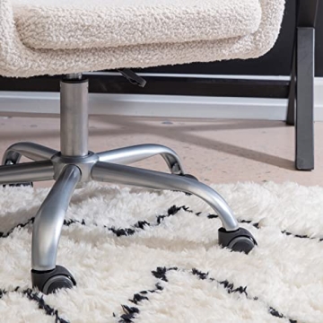 Stylish Linon Brooklyn Sherpa Office Chair in Ivory