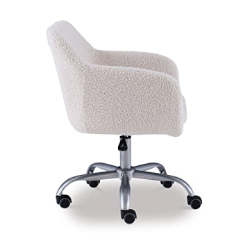 Stylish Linon Brooklyn Sherpa Office Chair in Ivory